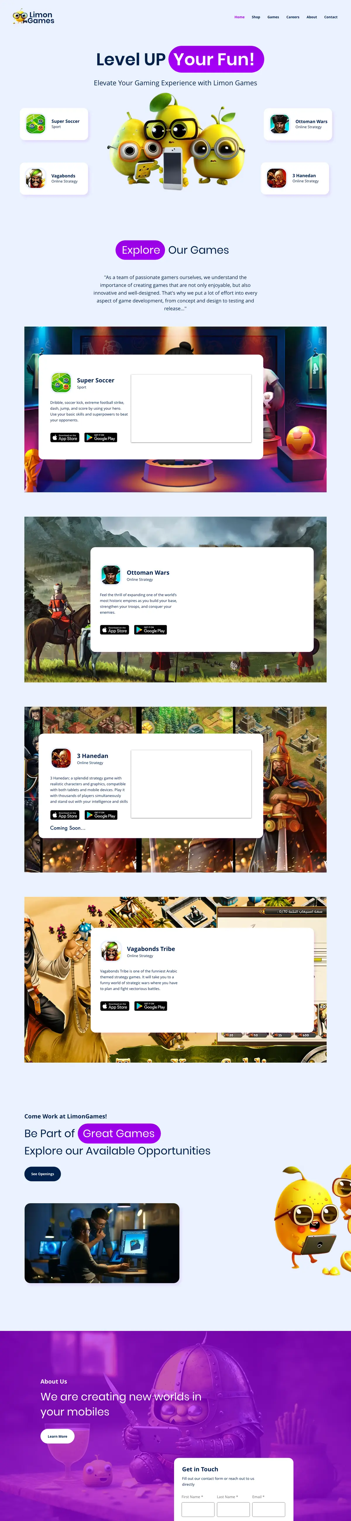 Limon Games — Verkkosivu