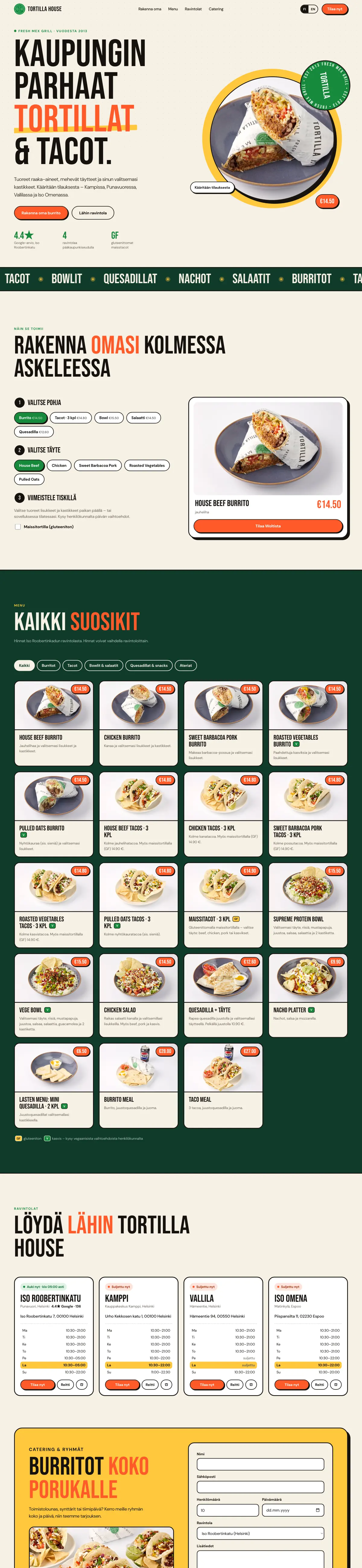 Tortilla House — Verkkosivu